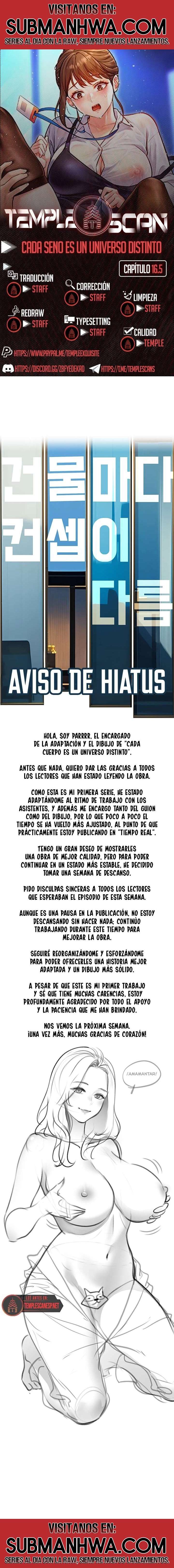 Cada Cuerpo Es Un Universo Distinto Capítulo 16.5 - Página 1